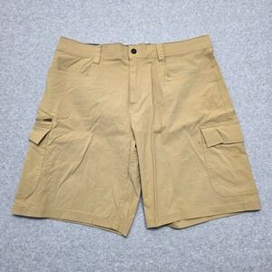 ORVIS Tech Cargo Shorts Men's Size 36 Khaki Quick Dry Stretch Comfort Pockets
